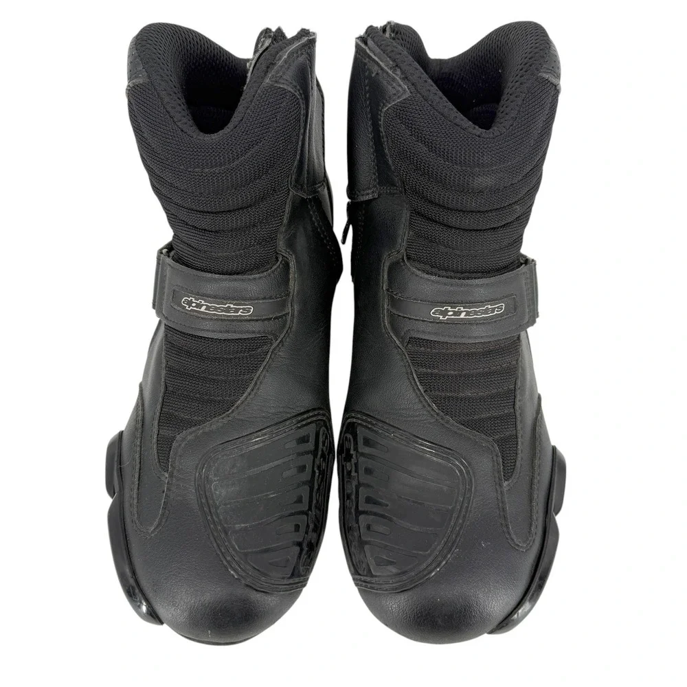 Alpinestars S-MX 1 Vented Black Leather Motorcycle Boots Mens US 11.5 EUR 46